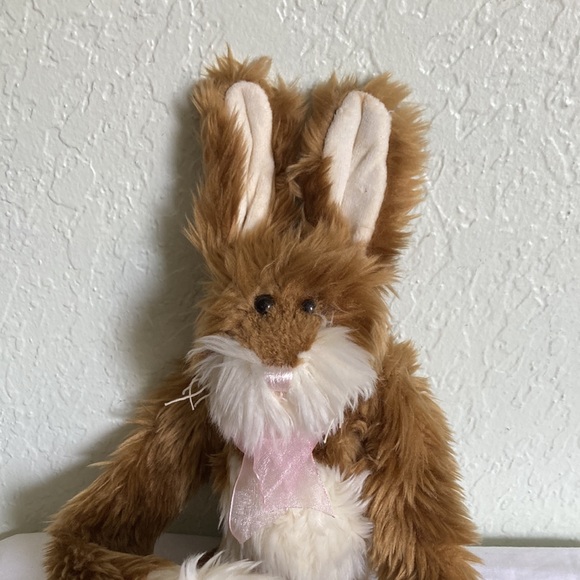 Fiesta 17 inch hanging Shaggy Rabbit ears adjustable Brown Eyes with Thread nose - Picture 3 of 9